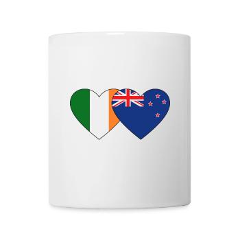 Irland Neuseeland Flagge Herz - Tasse - Weiß - Vorne