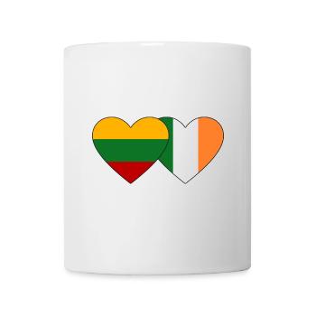 Litauen Irland Flagge Herz - Tasse - Weiß - Vorne