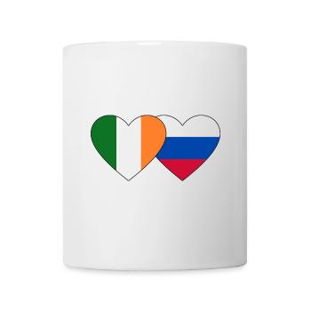 Ireland Russia Flag Heart - Mug - white - Front