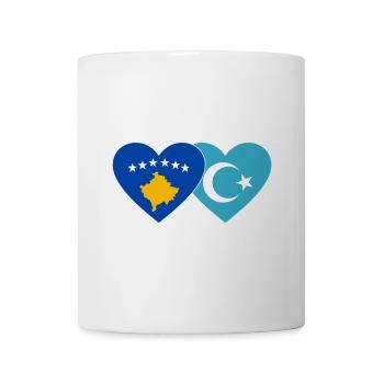 Cœur du drapeau ouïghour de Bosnie - Mug blanc - blanc - Devant