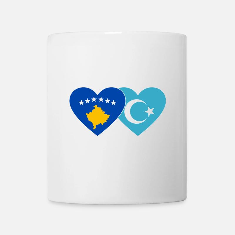 Cœur du drapeau ouïghour de Bosnie - Mug blanc - blanc
