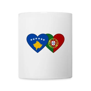 Kosovo Portugal Flagge Herz - Tasse - Weiß - Vorne