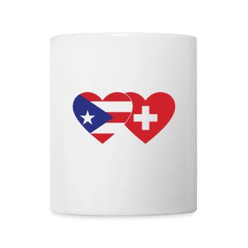 Puerto Rico Schweiz Herz Flagge - Tasse - Weiß - Vorne
