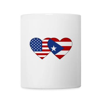 USA Puerto Rico Herz Flagge - Tasse - Weiß - Vorne