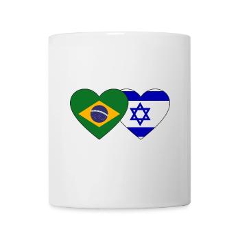 Brésil Israël Drapeau du cœur - Mug blanc - blanc - Devant