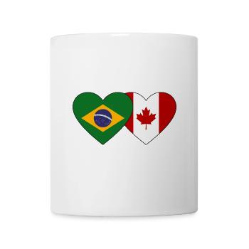 Brésil Canada Drapeau Coeur - Mug blanc - blanc - Devant