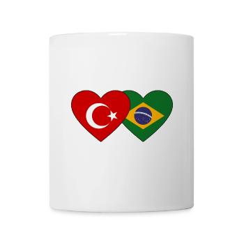 Turkey Brazil Heart Flag - Mug - white - Front