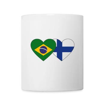 Brésil Finlande Flag Heart - Mug blanc - blanc - Devant