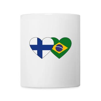 Finlande Brésil Flag Heart - Mug blanc - blanc - Devant