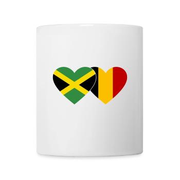Jamaika Belgien Herz Flagge - Tasse - Weiß - Vorne