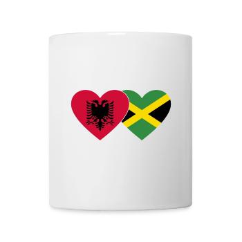Albanien Jamaika Herz Flagge - Tasse - Weiß - Vorne