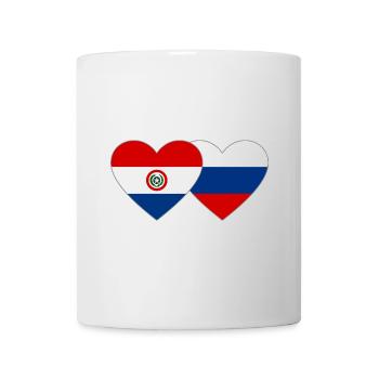 Paraguay Russie Drapeau du cœur - Mug blanc - blanc - Devant