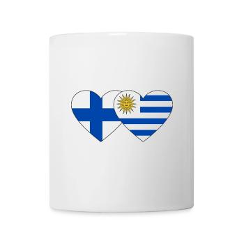 Finnland Uruguay Herz Flagge - Tasse - Weiß - Vorne