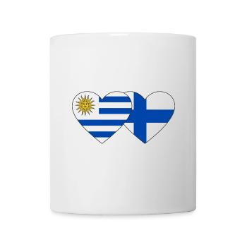 Uruguay Finnland Herz Flagge - Tasse - Weiß - Vorne