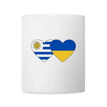 Uruguay Ukraine Heart Flag - Mug - white - Front