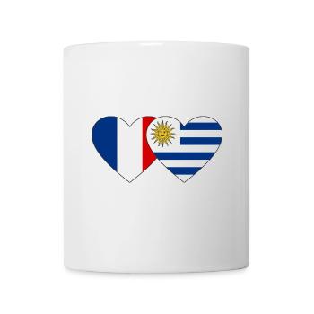France Uruguay Heart Flag - Mug - white - Front