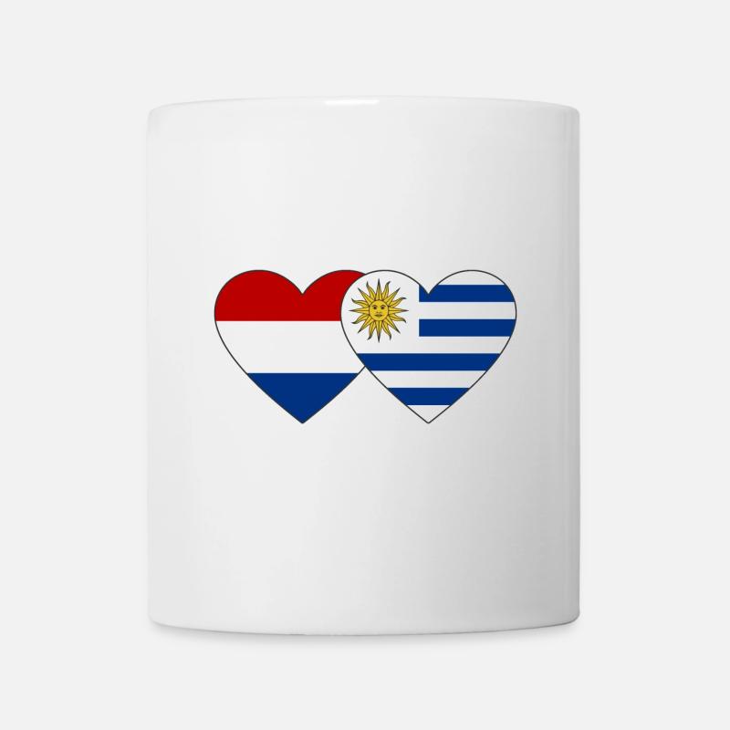 Holland Uruguay Herz Flagge - Tasse - Weiß