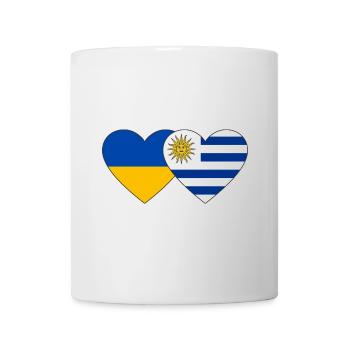 Ukraine Uruguay Herz Flagge - Tasse - Weiß - Vorne
