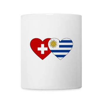 Schweiz Uruguay Flagge Herz - Tasse - Weiß - Vorne