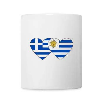 Greece Uruguay Heart Flag - Mug - white - Front