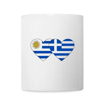 Uruguay Greece Heart Flag - Mug - white - Front