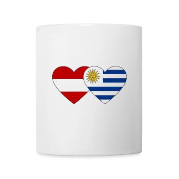 Österreich Uruguay Herz Flagge - Tasse - Weiß - Vorne