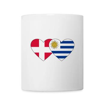 Dänemark Uruguay Herz Flagge - Tasse - Weiß - Vorne