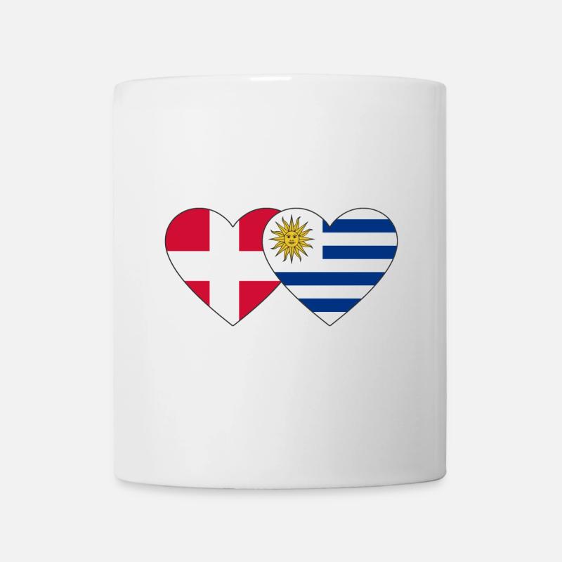 Dänemark Uruguay Herz Flagge - Tasse - Weiß