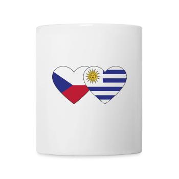 Czech Republic Uruguay Heart Flag - Mug - white - Front