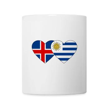 Island Uruguay Herz Flagge - Tasse - Weiß - Vorne