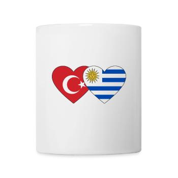 Turkey Uruguay Heart Flag - Mug - white - Front