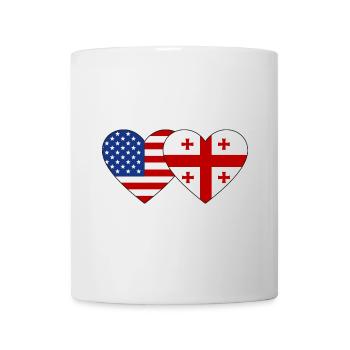 Drapeau du cœur de la Géorgie des États-Unis - Mug blanc - blanc - Devant