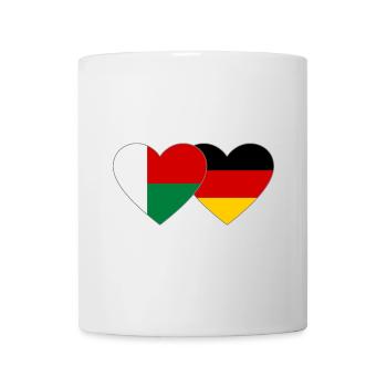 Madagaskar Deutschland Herz Flagge - Tasse - Weiß - Vorne