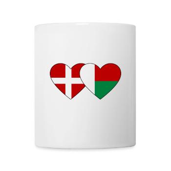 Danemark Madagascar Drapeau du Cœur - Mug blanc - blanc - Devant