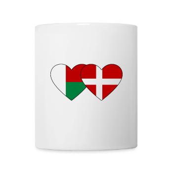 Madagascar Danemark Drapeau du Cœur - Mug blanc - blanc - Devant