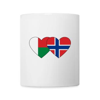 Madagascar Norvège Drapeau du Cœur - Mug blanc - blanc - Devant