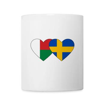 Madagascar Sweden Heart Flag - Mug - white - Front