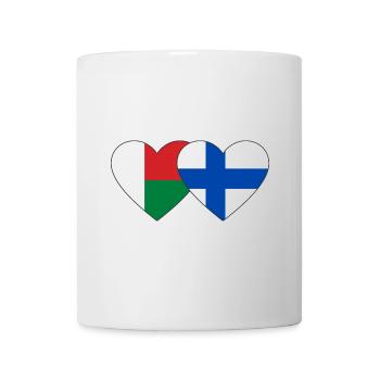 Madagascar Finlande Drapeau du Cœur - Mug blanc - blanc - Devant
