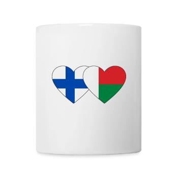 Finnland Madagaskar Herz Flagge - Tasse - Weiß - Vorne
