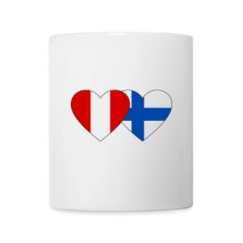 Pérou Finlande Drapeau du cœur - Mug blanc - blanc - Devant