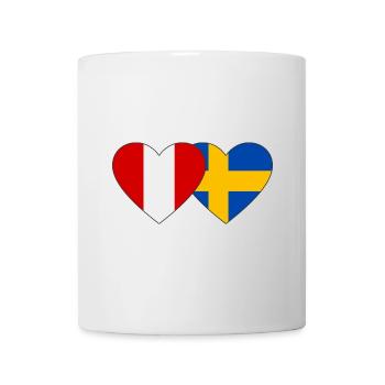 Pérou Suède Drapeau du cœur - Mug blanc - blanc - Devant