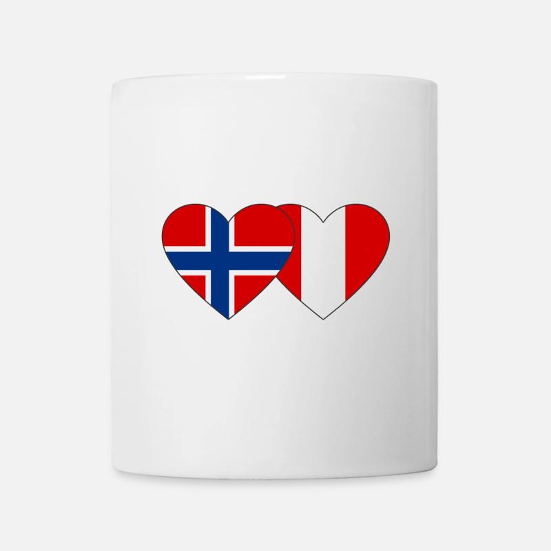 Norwegen Peru Herz Flagge - Tasse - Weiß