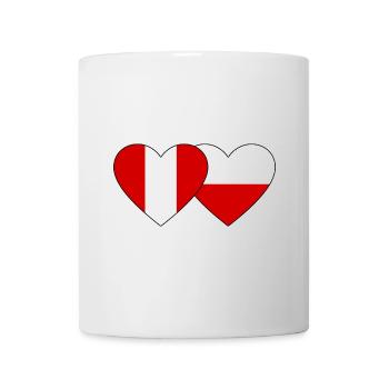Peru Polen Herz Flagge - Tasse - Weiß - Vorne