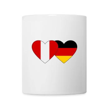Peru Deutschland Herz Flagge - Tasse - Weiß - Vorne