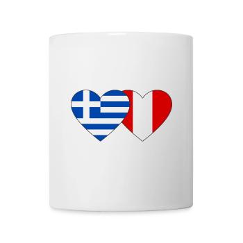 Griechenland Peru Herz Flagge - Tasse - Weiß - Vorne