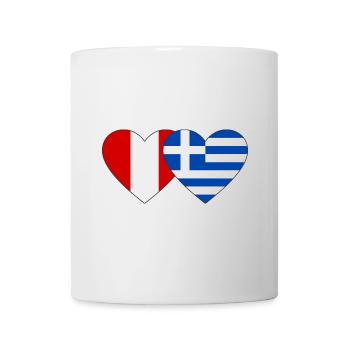 Pérou Grèce Drapeau du cœur - Mug blanc - blanc - Devant