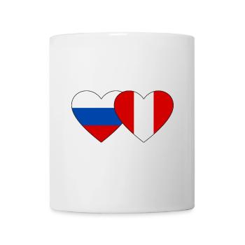 Russie Pérou Drapeau du Cœur - Mug blanc - blanc - Devant