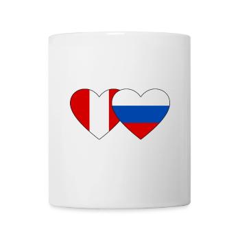 Pérou Russie Drapeau du cœur - Mug blanc - blanc - Devant