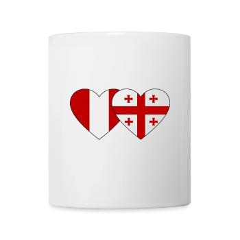 Pérou Géorgie Drapeau du cœur - Mug blanc - blanc - Devant