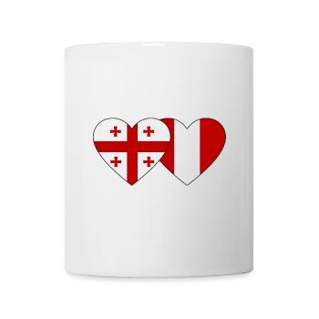 Géorgie Pérou Drapeau du cœur - Mug blanc - blanc - Devant